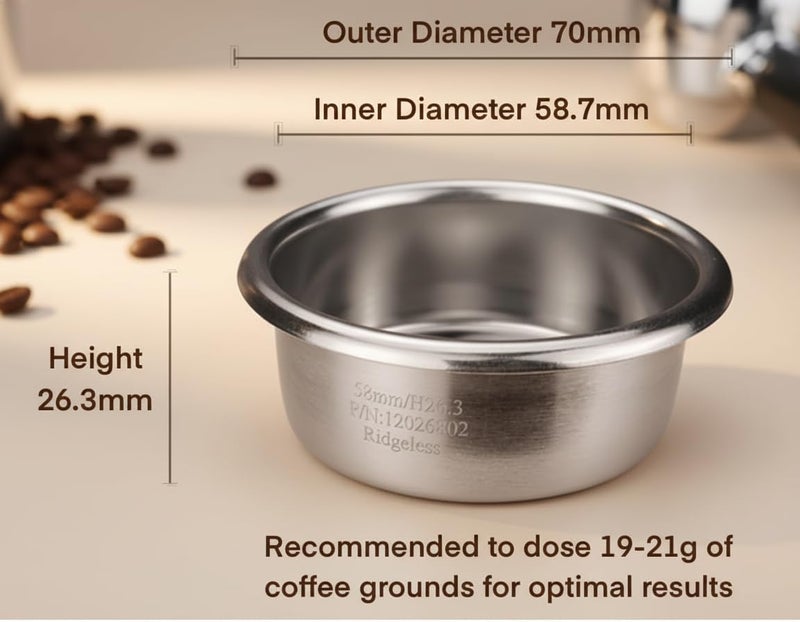 Chengtech Espresso Accessories, 18g Convex Arc Espresso Basket – 715 Precision Holes (0.3mm), Slow-Flow Ridgeless Design for Sweet & Balanced Espresso Extraction - Image 3